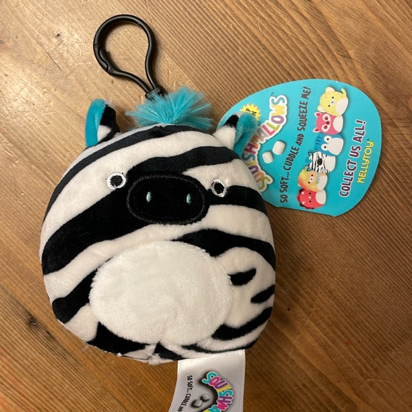 5/$25‼️ Squishmallows Clip Zeke Zebra - Picture 1 of 2